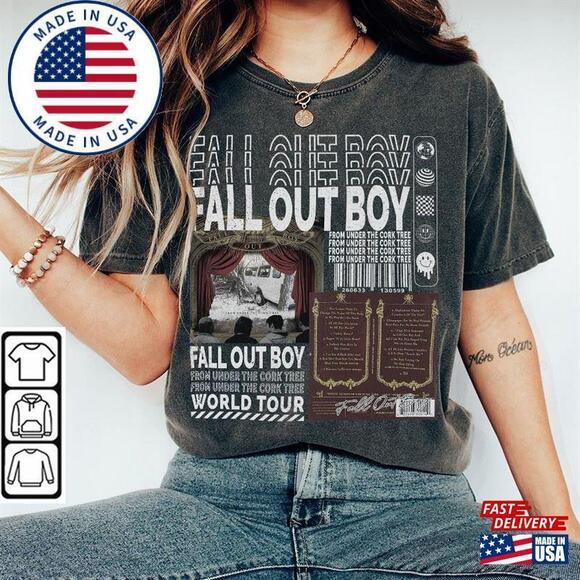 Tops - Fall Out Boy Music Shirt   So Much For Tour  Tickets Album Tee